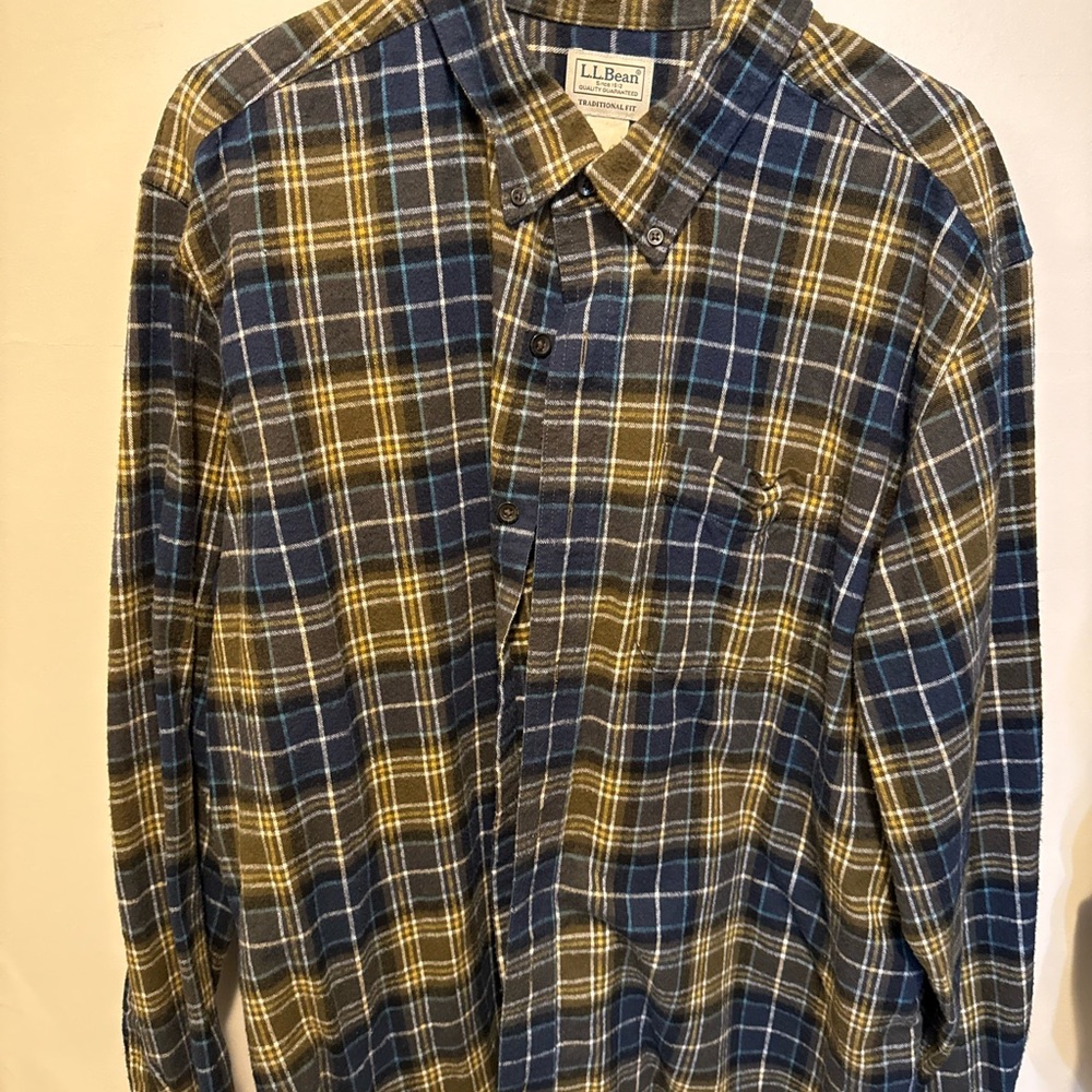 L.L. Bean Flannel — Brown & Blue (XL)